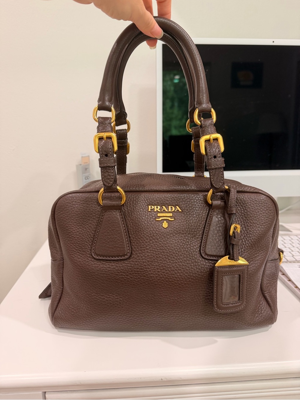 Prada Bauletto Bag Vitello Daino Medium